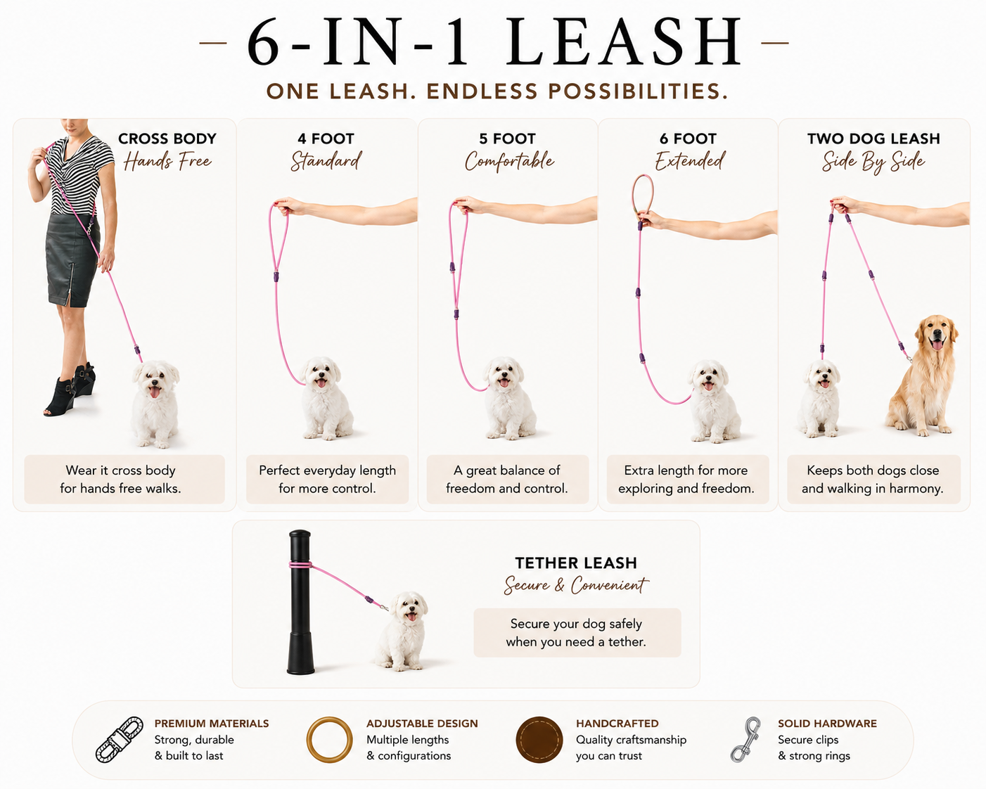 København- Rolled 6-in-1 Leash