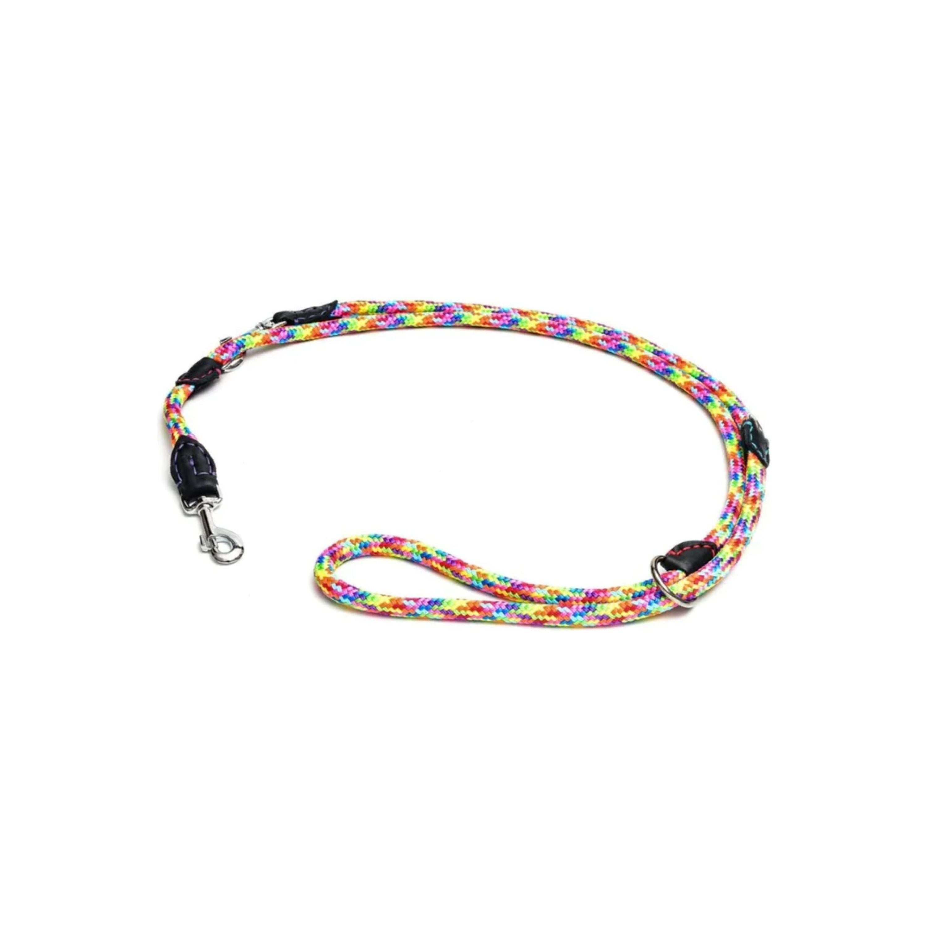 Holbæk-Rainbow 6-In-1 Rope And Leather Padded Leash